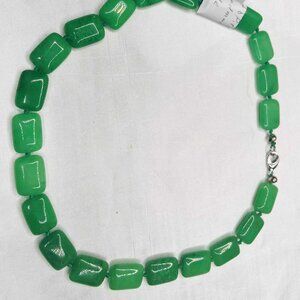 Vintage Green Aventurine Necklace – Classic Style, 1980s–1990s